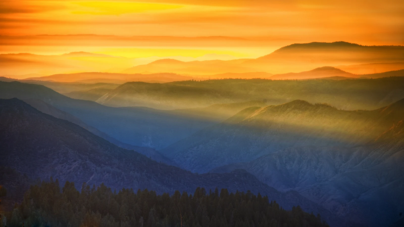 Mountain Range, Sunset, Landscape, Golden Hour 4K Wallpaper Background (3840x2160)