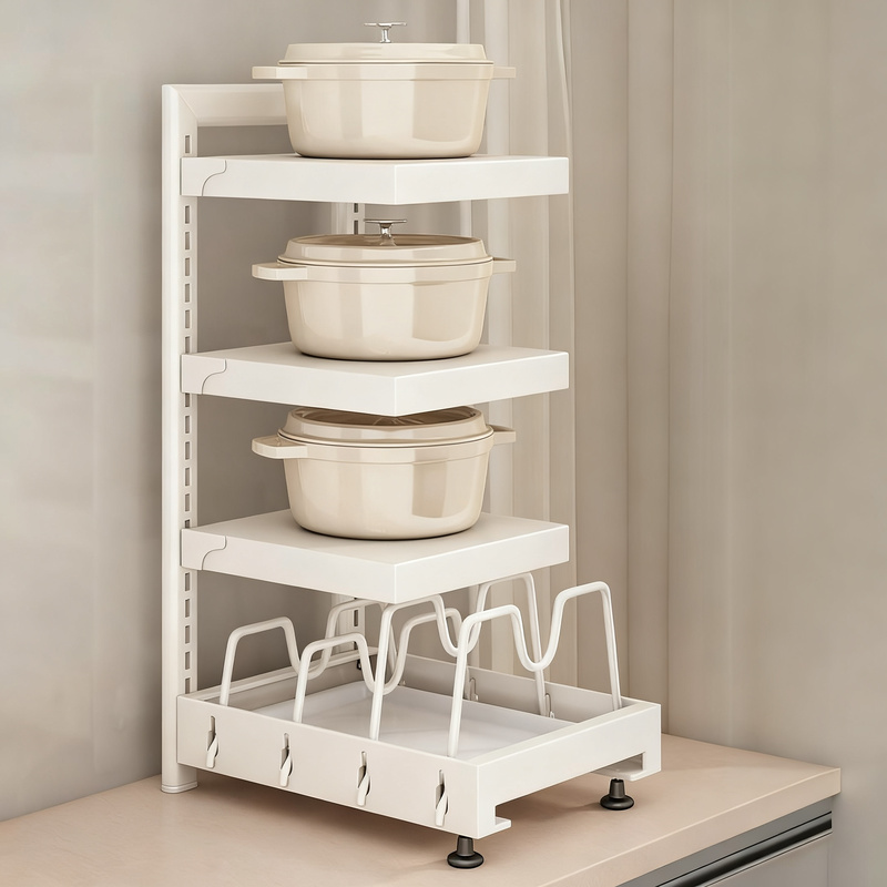 Carbon Steel Pot Rack, 2–4 levels, adjustable height