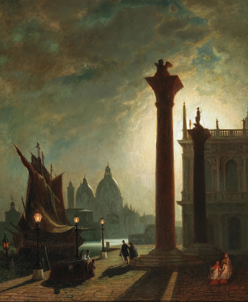 Die Granitsäulen auf der Piazzetta in Venedig
