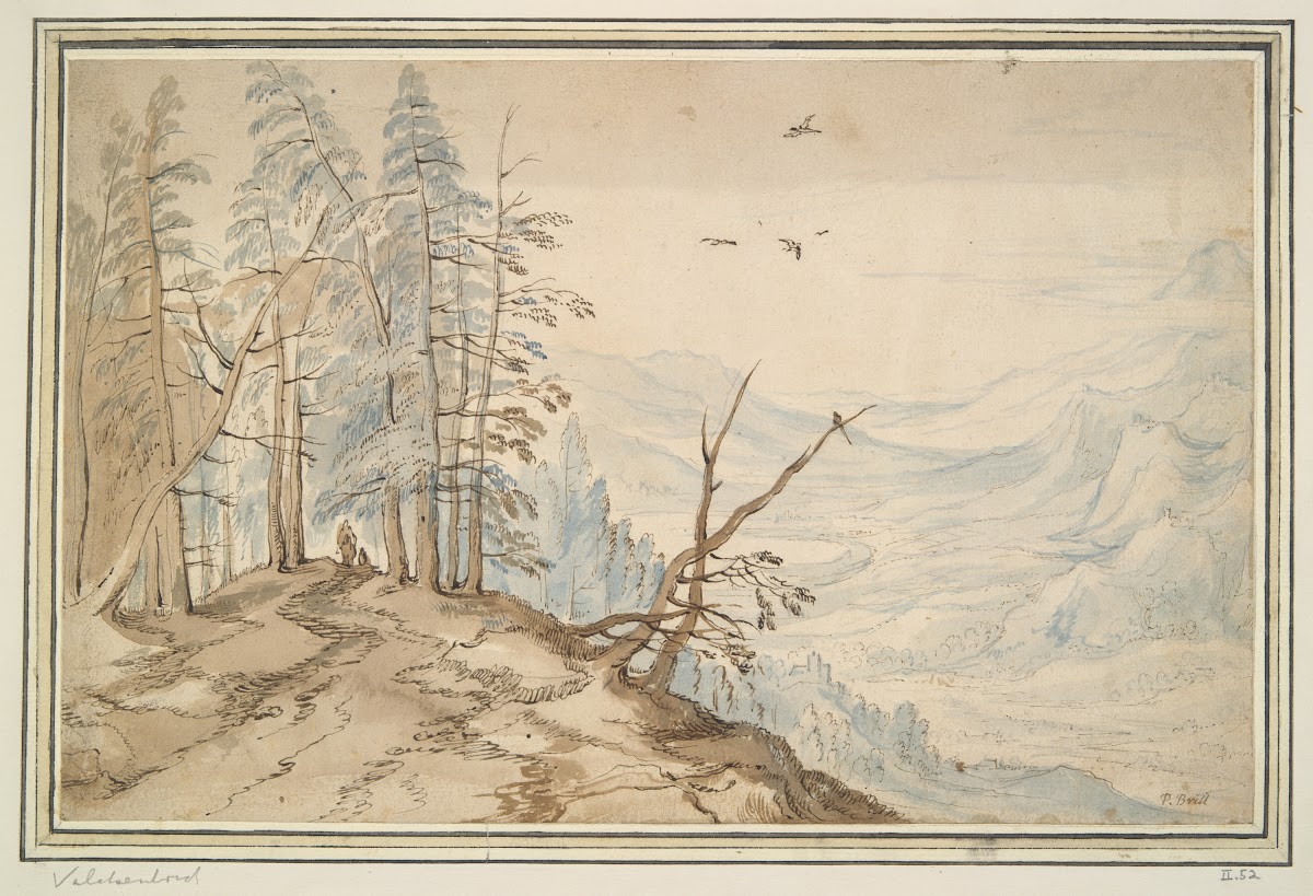 View in a Valley from the Edge of a MountainRoad 17thcentury