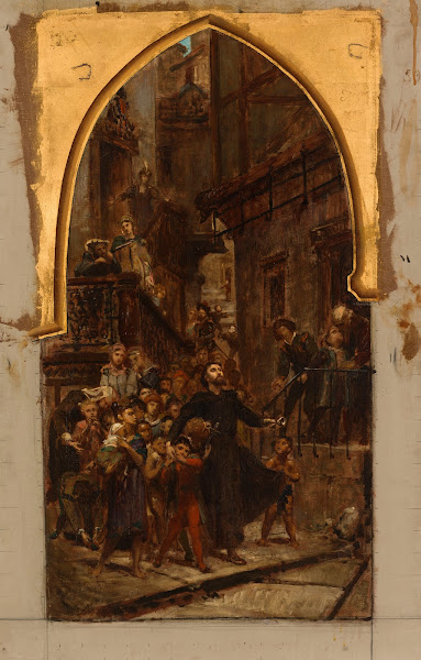 Saint François Xavier parcourant les rues de Goa pour appeler les enfants et les