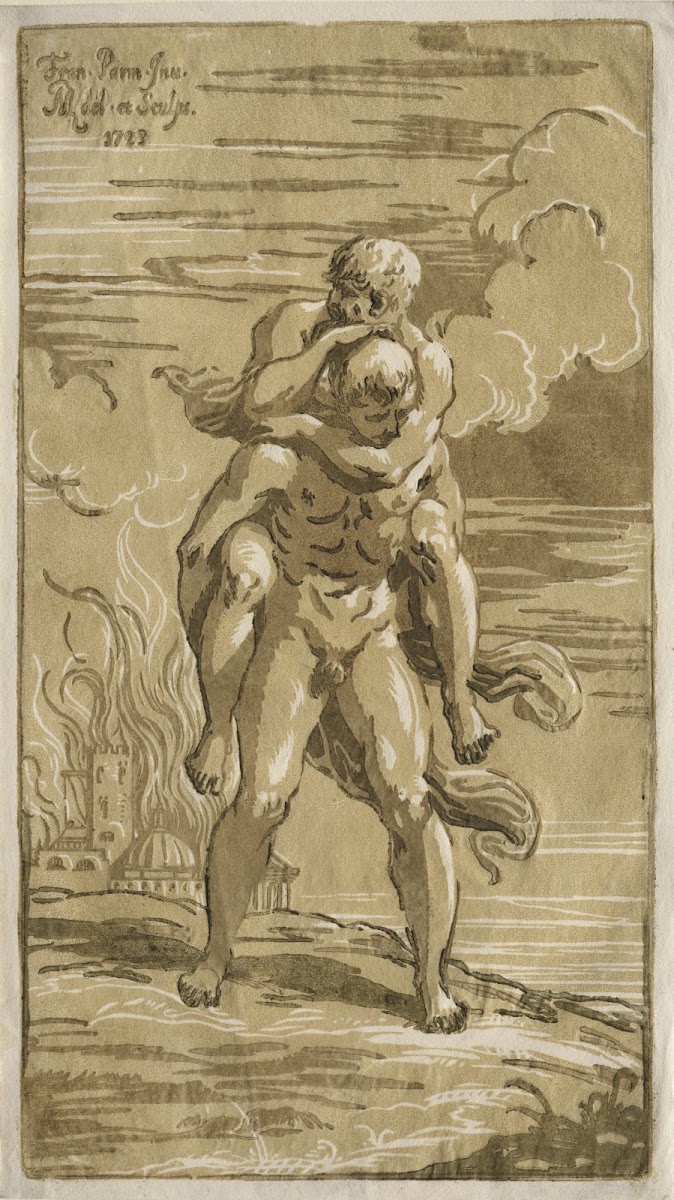 Eneas Carrying Anchises his Father from the Burning of Troy 1723