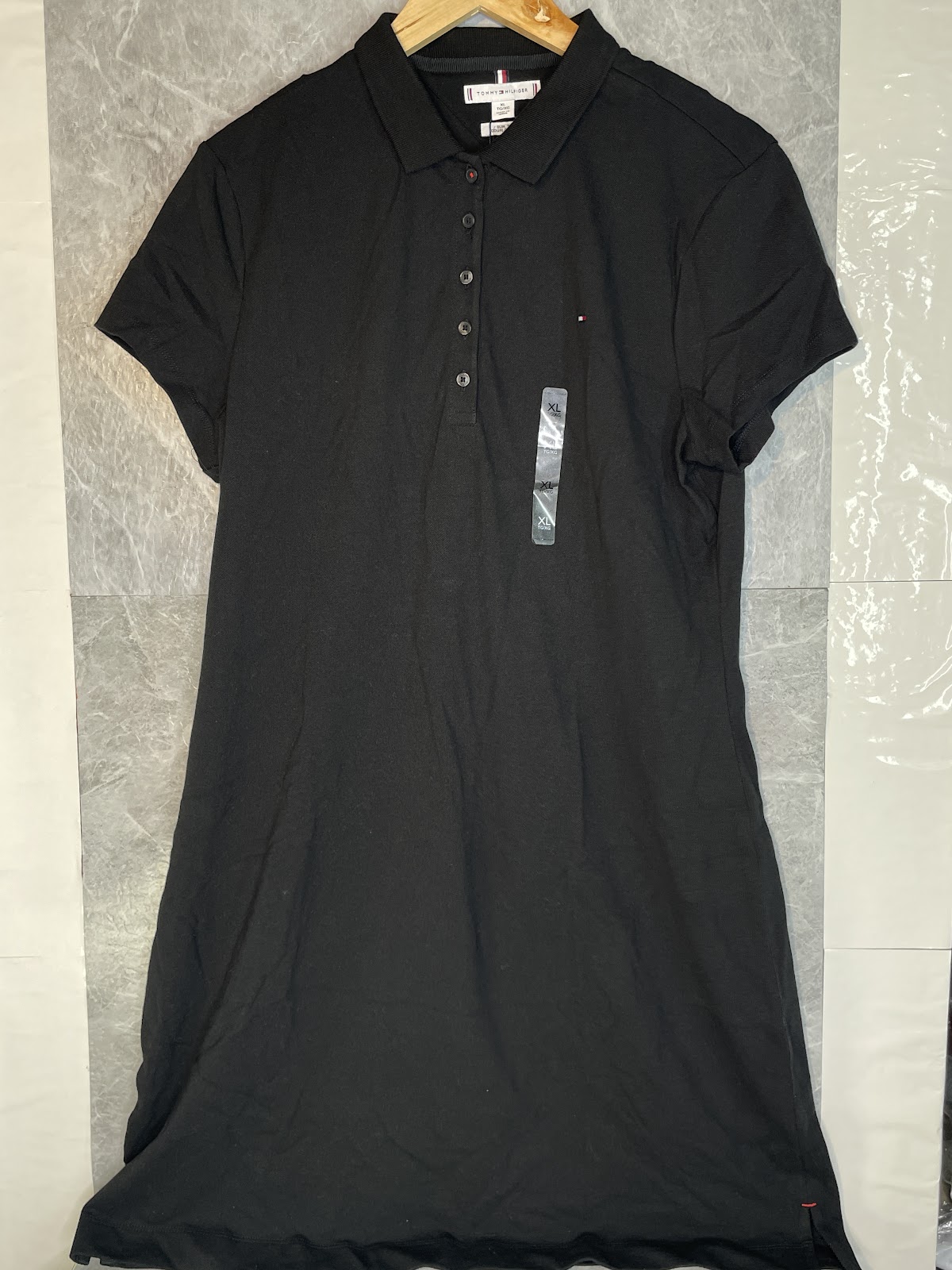 TH Polo Dress Slim Black XL #253