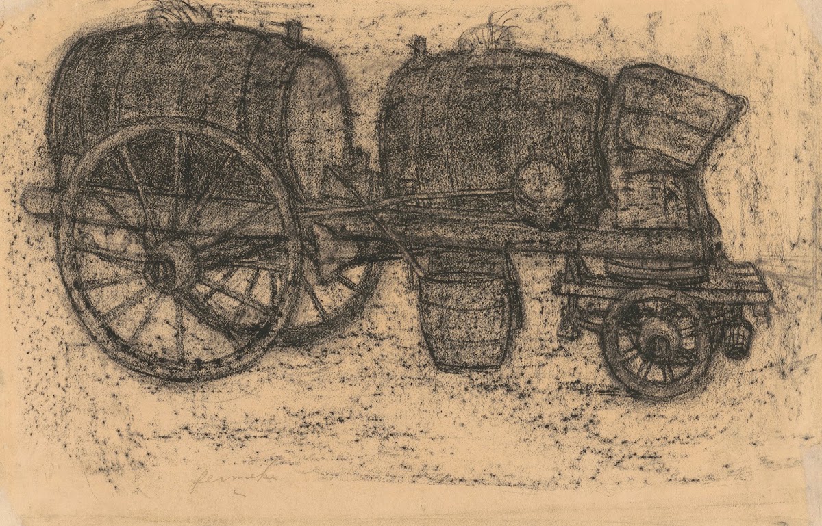 Cart of a sewage tanker driver