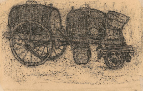 Cart of a sewage tanker driver