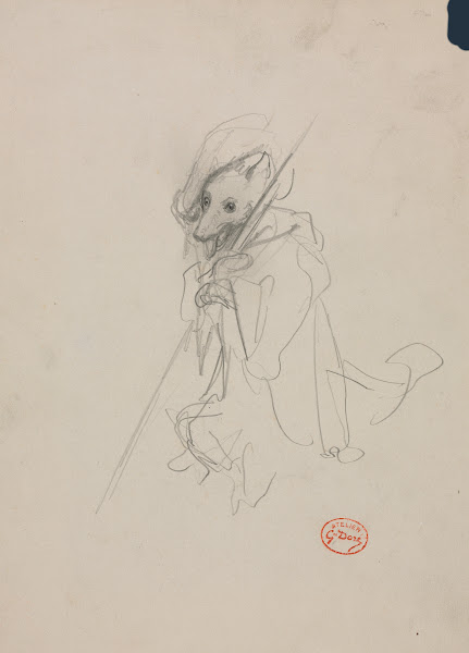 Sketch for The Wolf Turned Shepherd recto c 1868