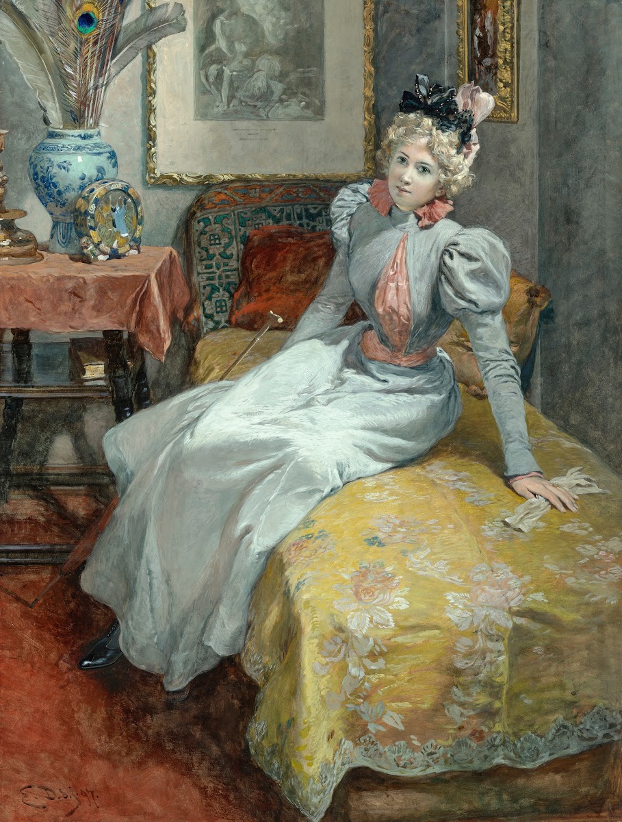 Élégante sur un sofa 1897