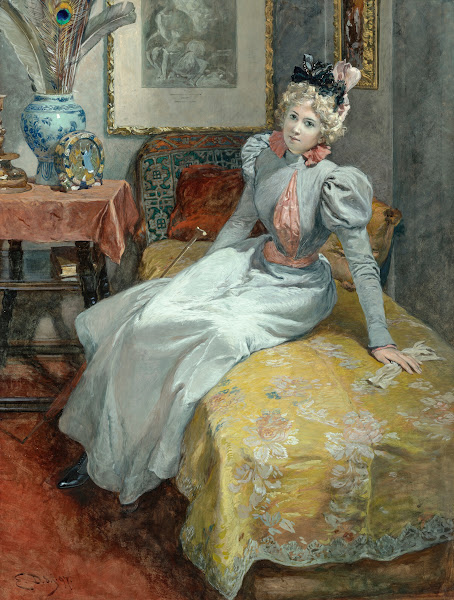 Élégante sur un sofa 1897