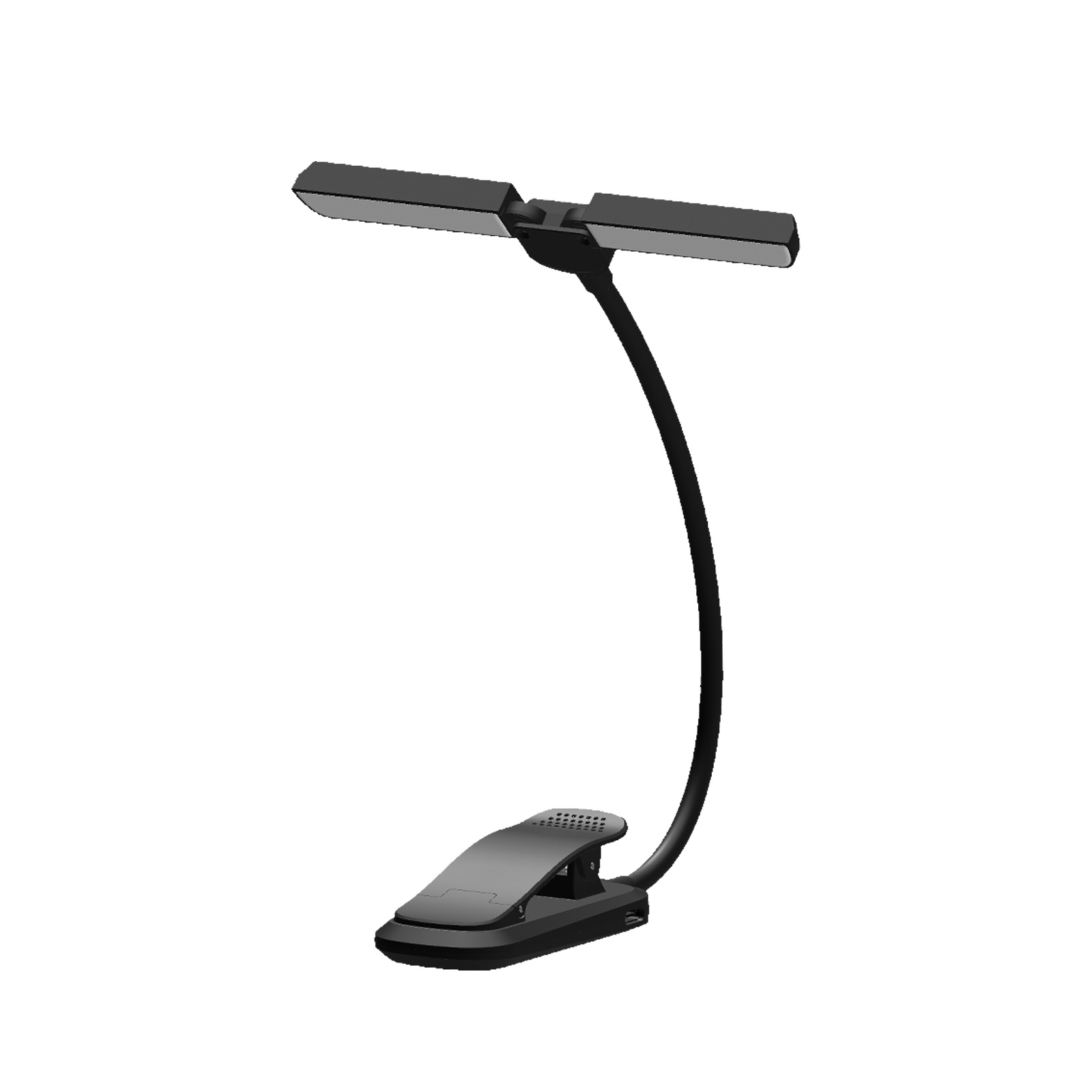 Dual-Head Reading Lamp with Clip, Dimmable, USB-C