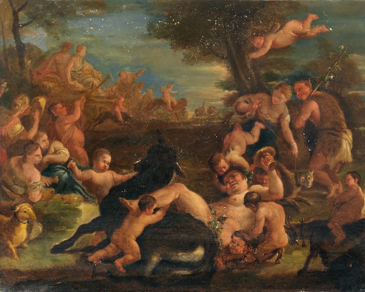 Bacchanal with the drunken Silenus