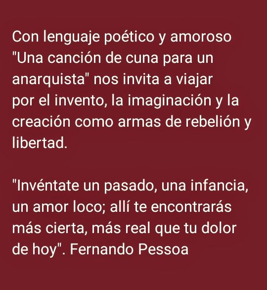 CANCIÓN DE CUNA PARA UN ANARQUISTA