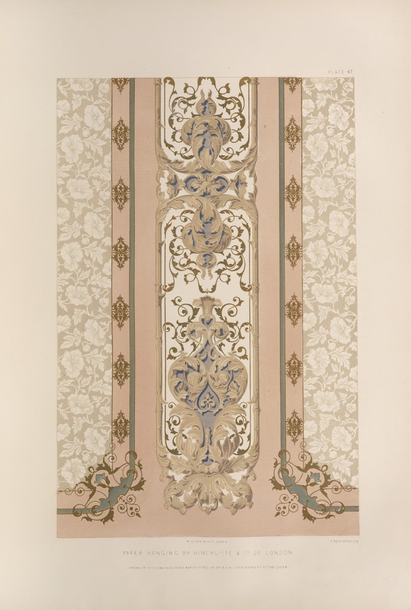Paper hanging by Hinchliffe  co of London 1851   1853
