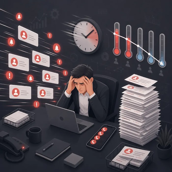 sales team overload — Overwhelmed sales manager unable to process incoming leads