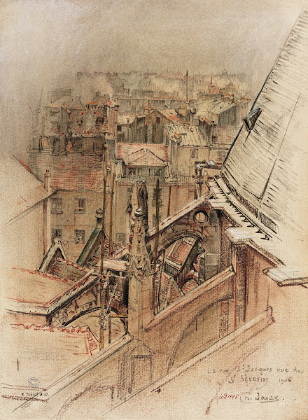 Rue Saint Jacques 1906 vue du haut de léglise Saint Séverin 1906