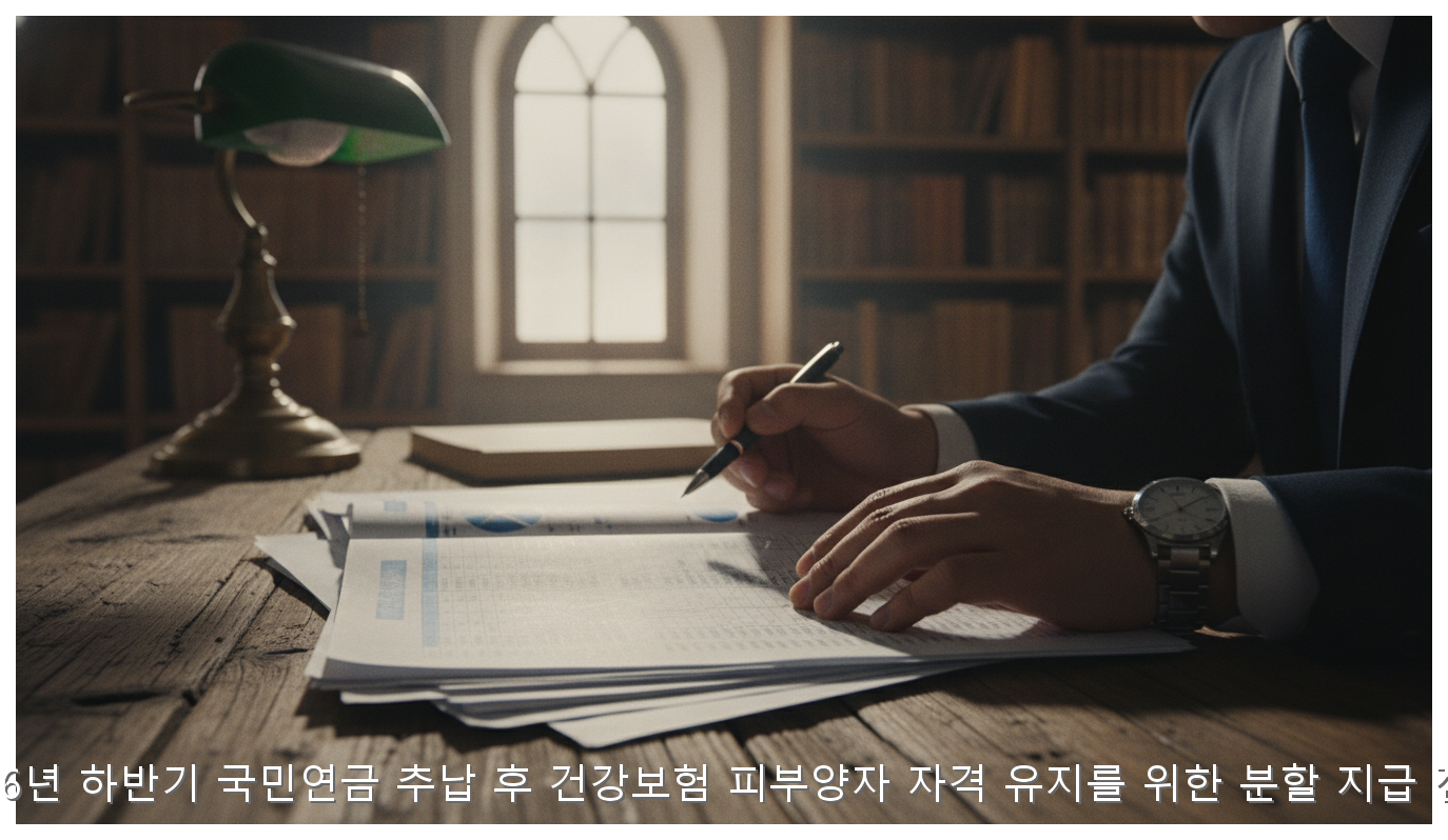 2026년 하반기 국민연금 추납 후 건강보험 피부양자 자격 유지를 위한 분할 지급 전략 핵심 안내 및 분석 인포그래픽 (3)