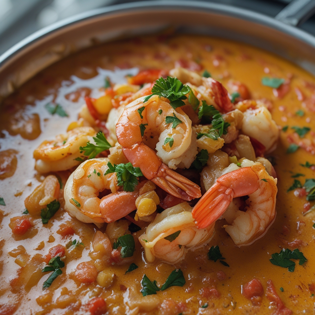The Best Easy Creamy Seafood and Shrimp Chili to Impress Guests! - Quick & Delicious finished
