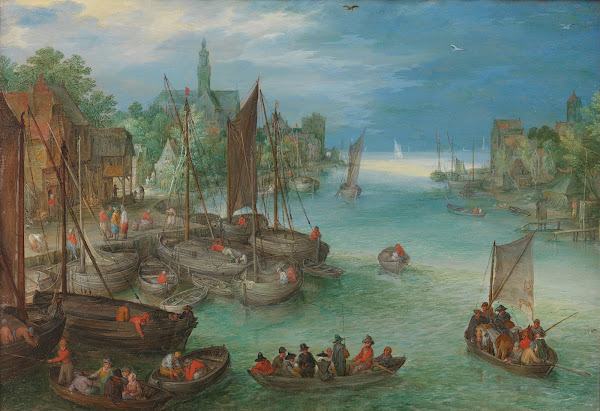 View of a City along a River c 1630