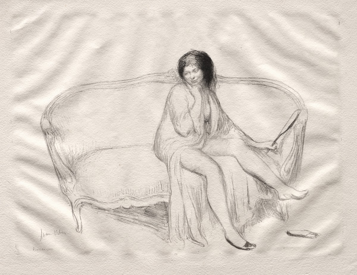 Nude Woman Seated On A Sofa