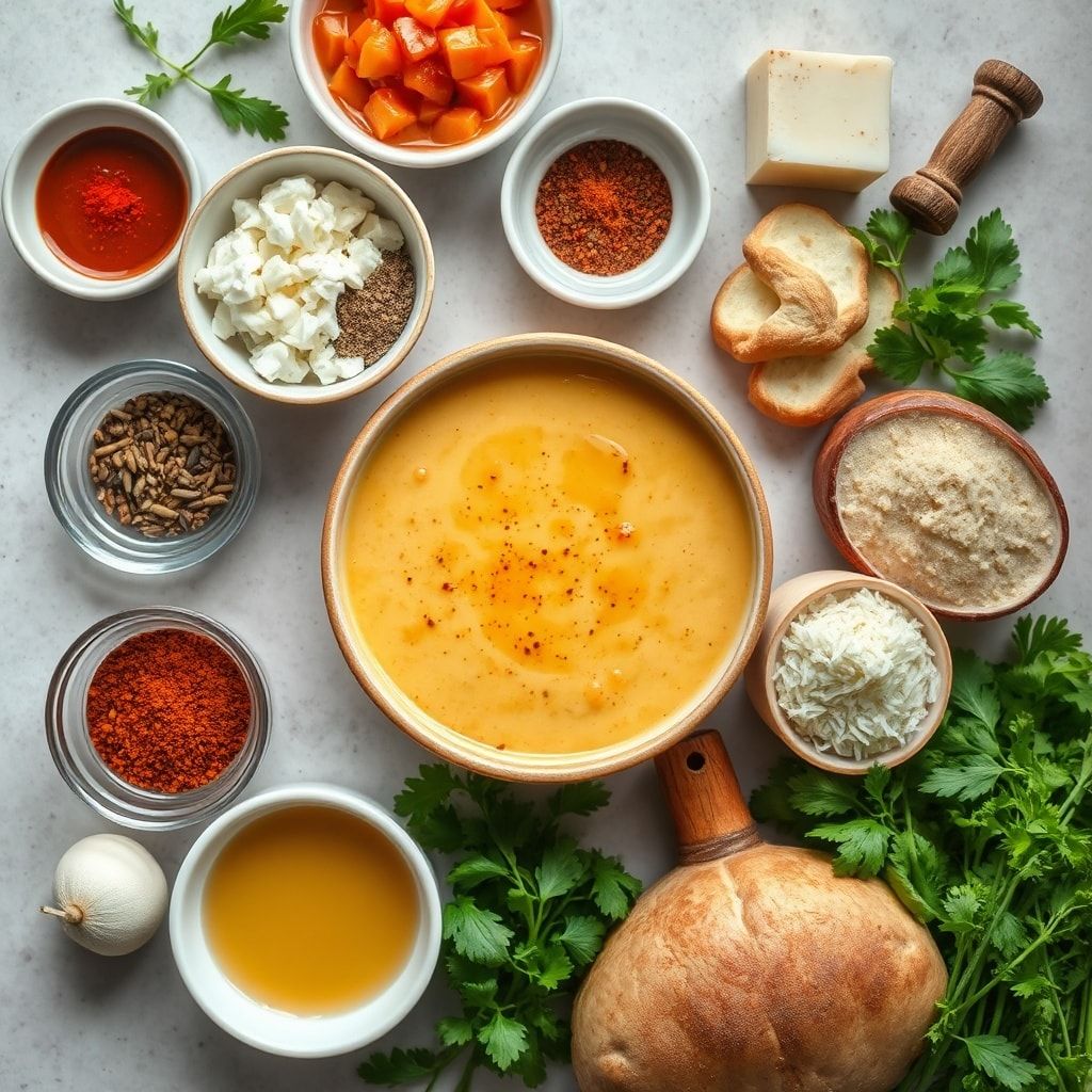 Ingredients for Creamy Spicy Cajun Potato Soup Recipe for Easy Dinner in 40 Minutes