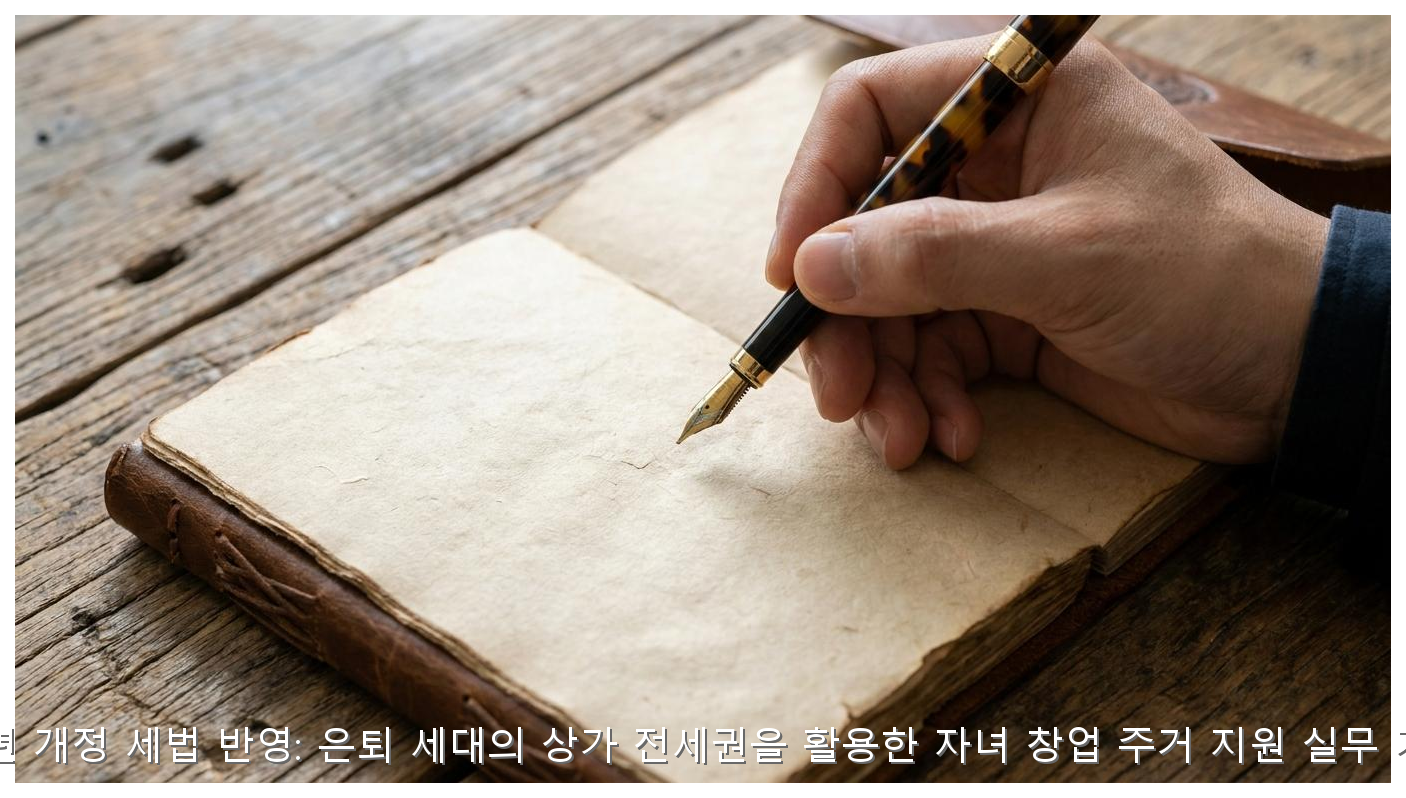 2026년 개정 세법 반영: 은퇴 세대의 상가 전세권을 활용한 자녀 창업 주거 지원 실무 가이드 핵심 안내 및 분석 인포그래픽 (3)