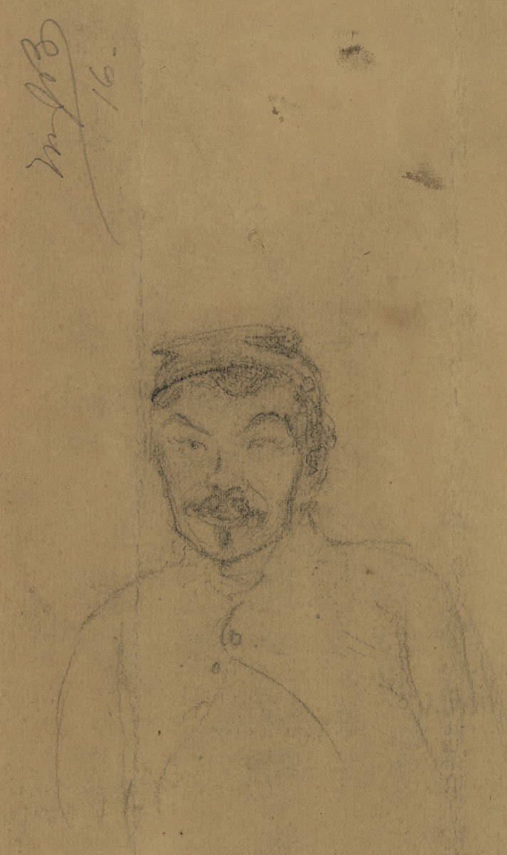 Bust length portrait of a soldier 1860 1865