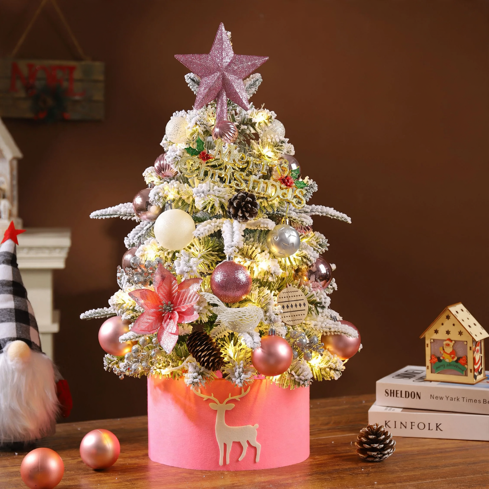 Mini Christmas tree for the table, 45-60 cm, flocked