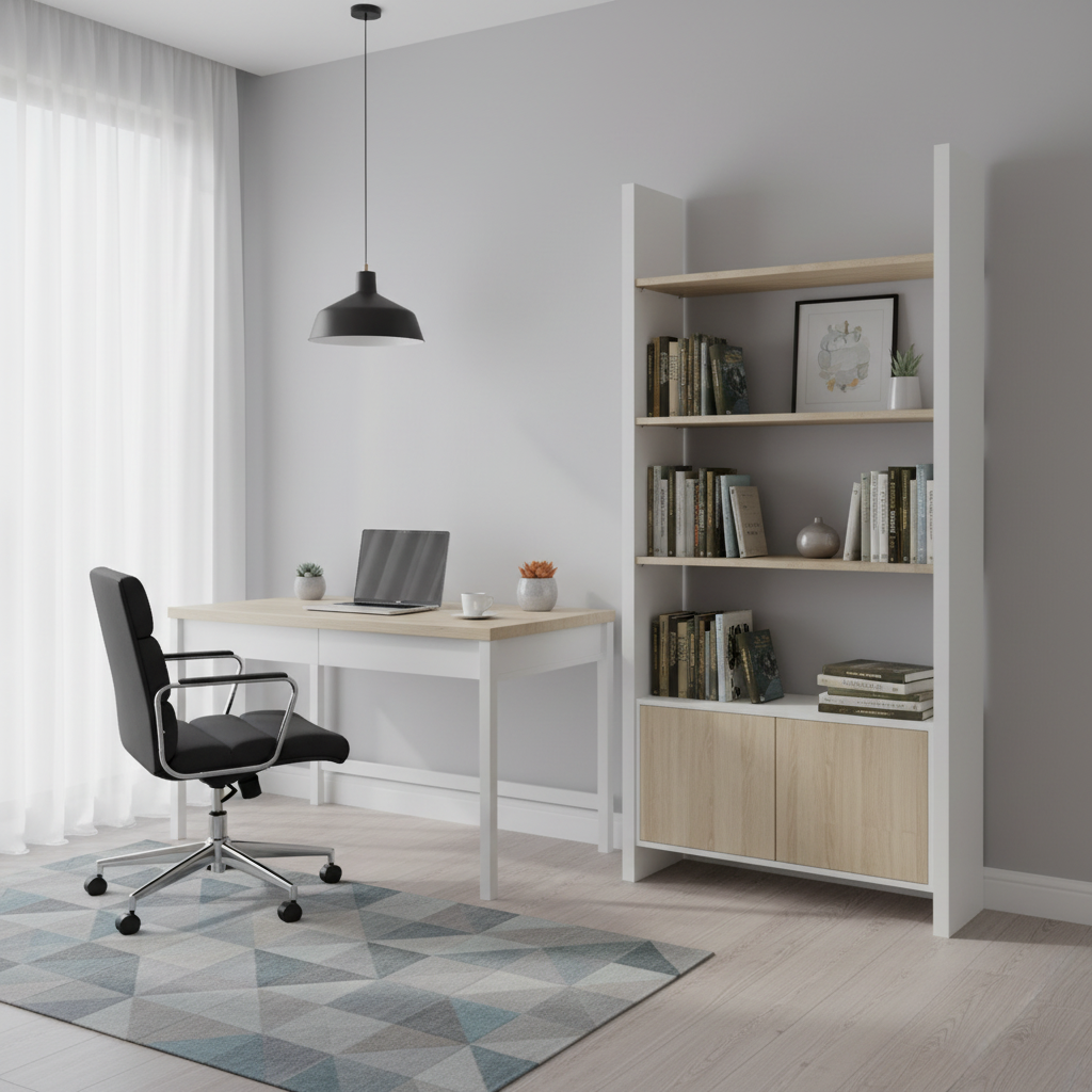RADAR Color Small Display Shelf With Two-Door Bottom Cabinet