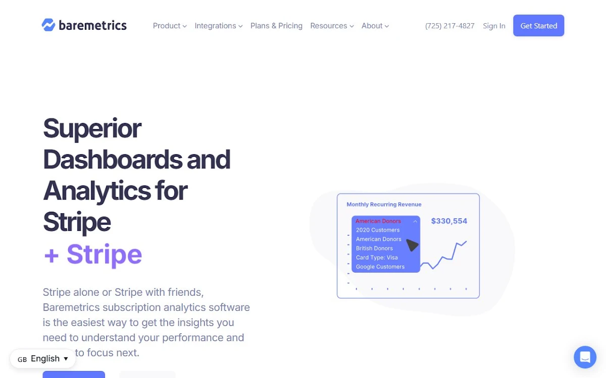 Captura de Baremetrics