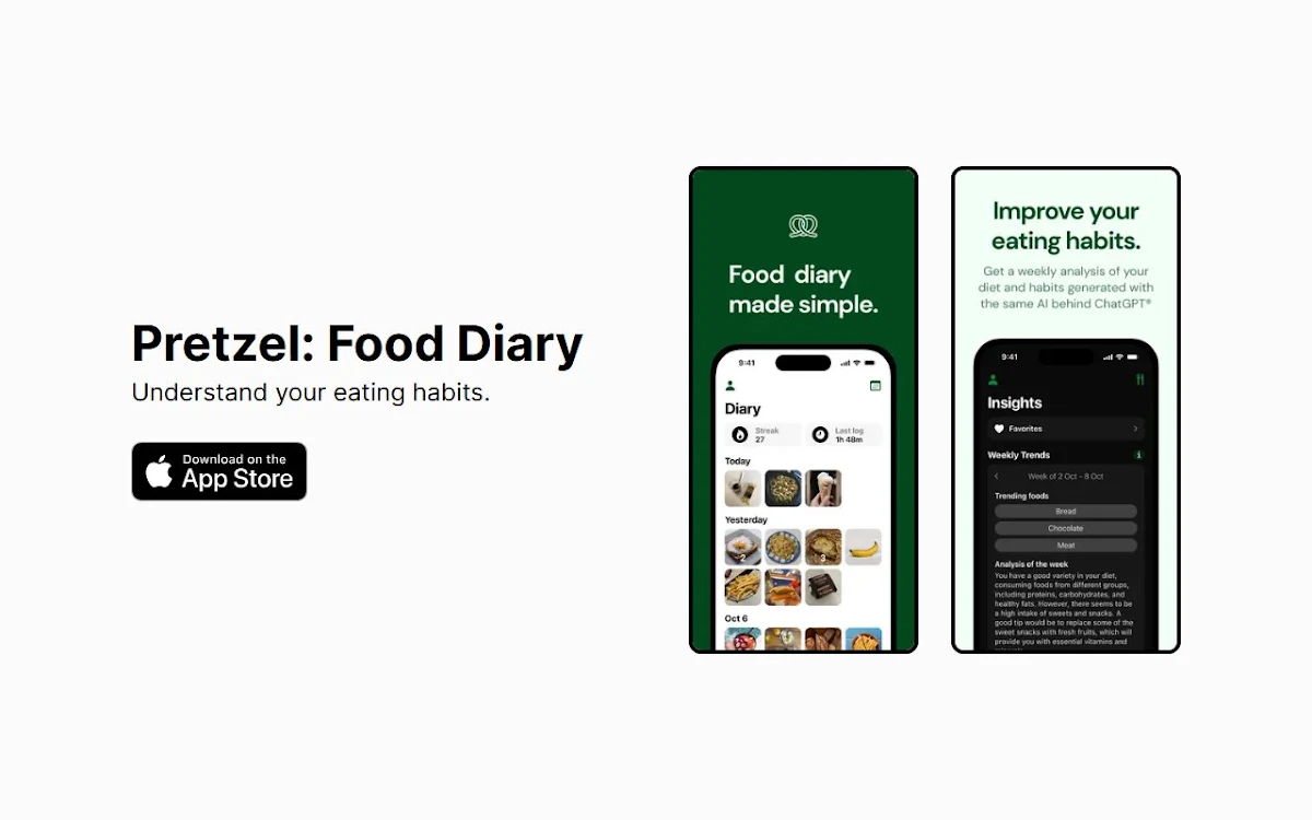 Captura de Pretzel: Food Diary