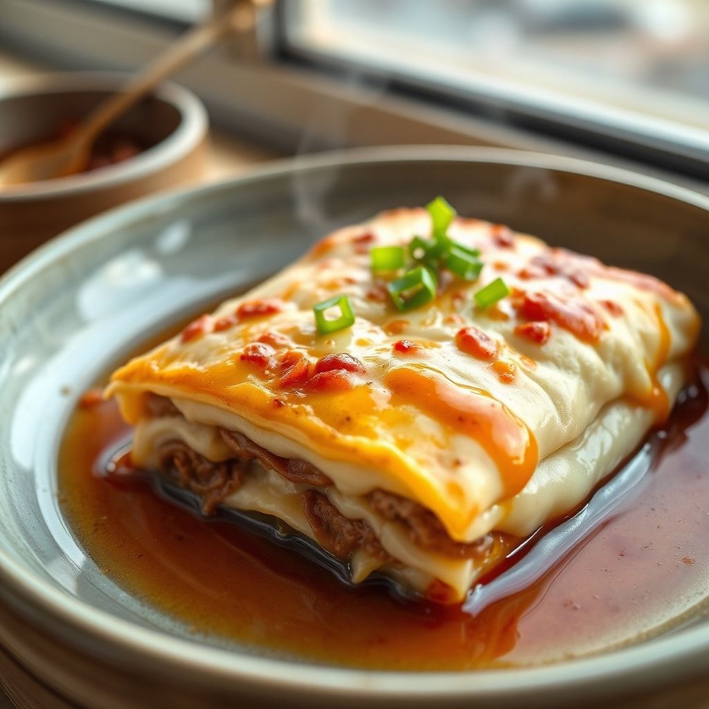 Steamed Pork Dumpling Lasagna with Ginger Scallion Oil (Easy Homemade Comfort)