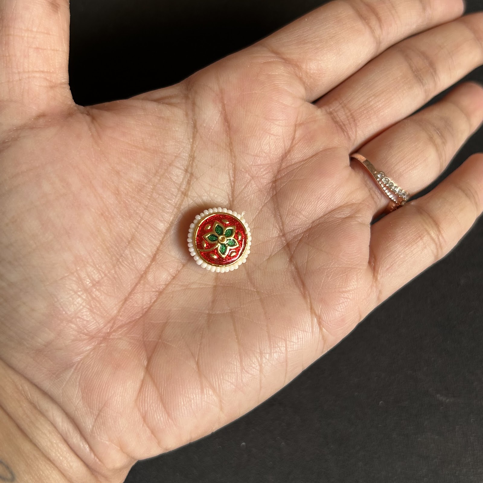 Pink smalln Kundan Round Moti pendnt pack of 1