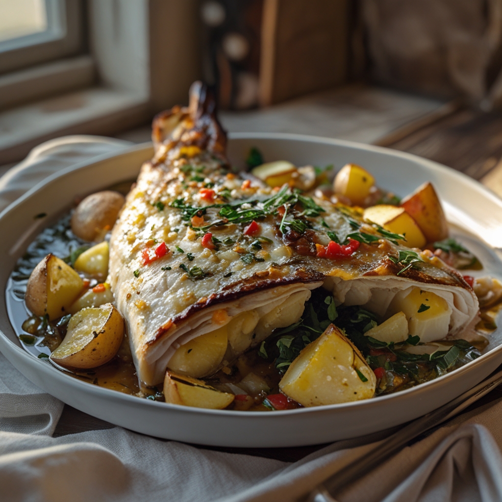 Easy Oven Mediterranean Branzino With Potatoes And Veggies – Quick, Flavorful Dinner