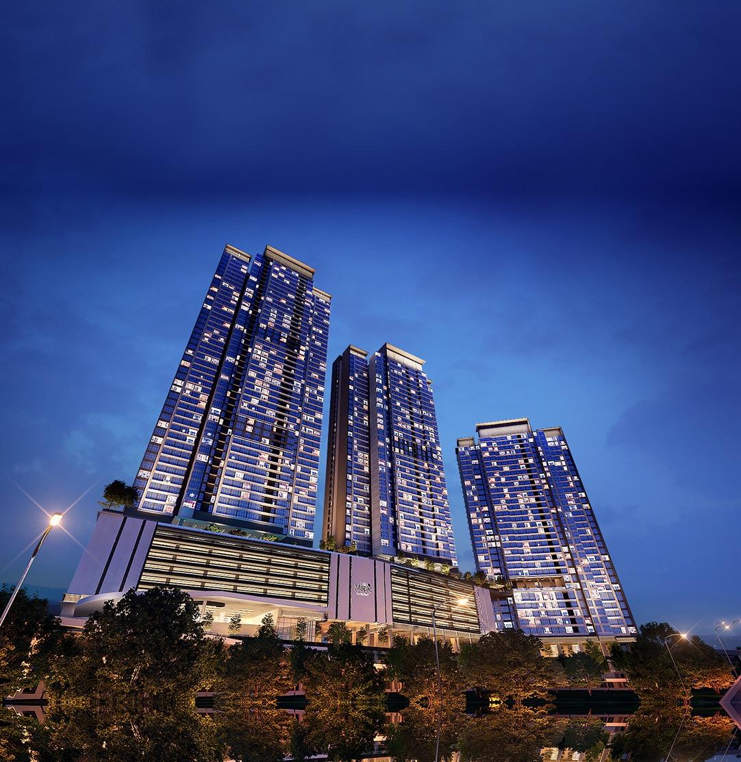 Aras Residences — building facade night