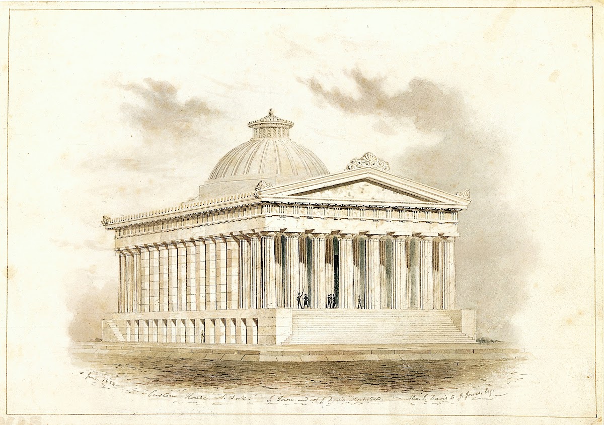 U S Custom House New York perspective 1834