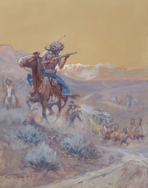 The Stage Ahead of Us Had Been Attacked By Indians And Burned Indian Attack 1910