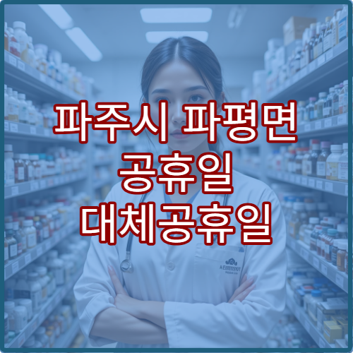 파주시 파평면 공휴일 대체공휴일 당번 약국 연휴 영업 소화불량·구토제