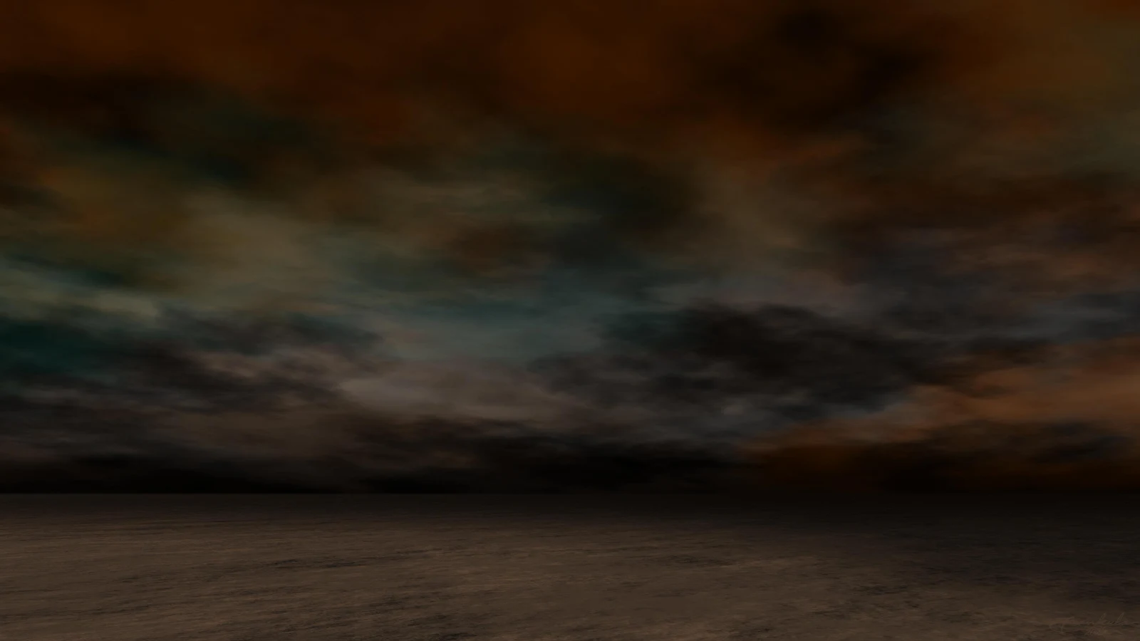 Dark Moody Sky Over Horizon - Digital Environment Render 4K Wallpaper (3840x2160)
