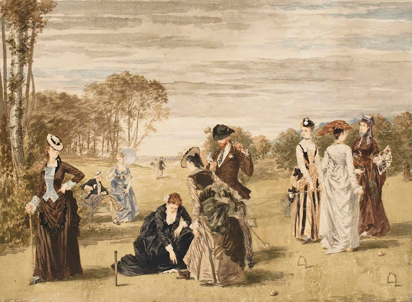 Elégants jouant au croquet 1874