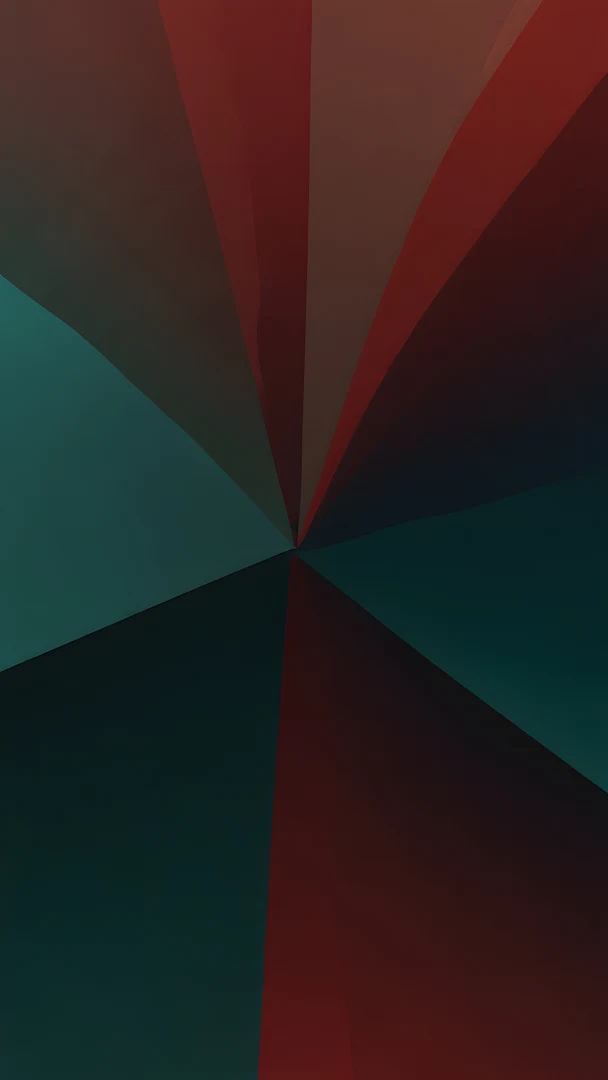 Geometric Abstract with Teal and Dark Red Tones
