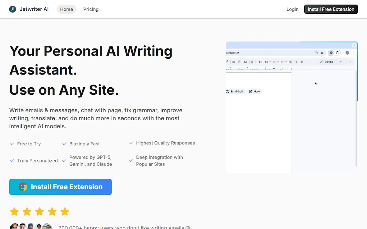 Captura de ChatGPT AI Email Writer