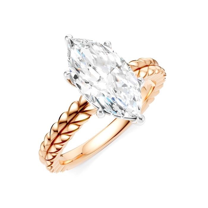 Marquise Shape Semi-Mount Diamond Engagement Ring