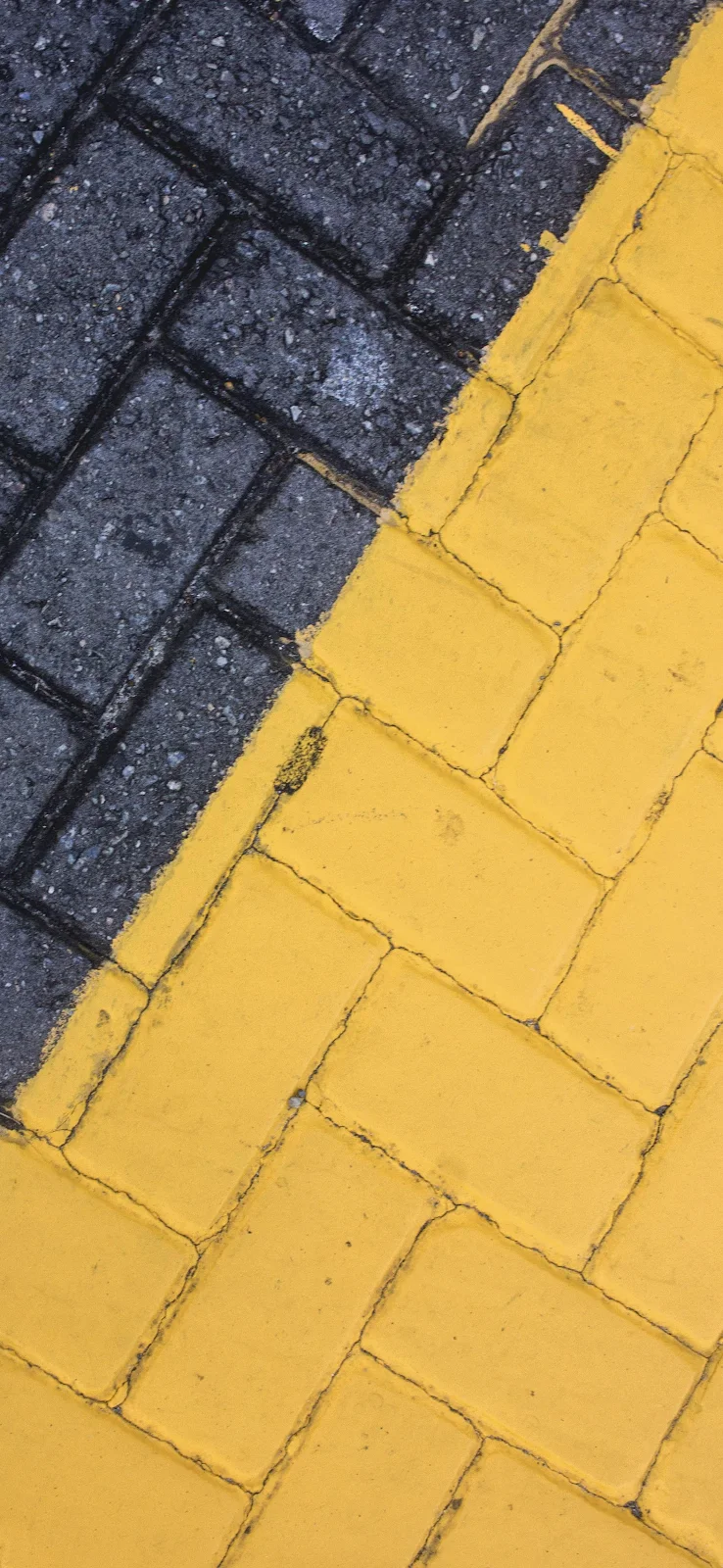 Paver Texture, Yellow Pavement, Street Marking, Abstract Geometry 2K iPhone Wallpaper Background (2119x4592)