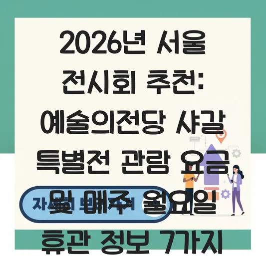 2026년 서울 전시회 추천: 예술의전당 샤갈 특별전 관람 요금 및 매주 월요일 휴관 정보 대표 이미지