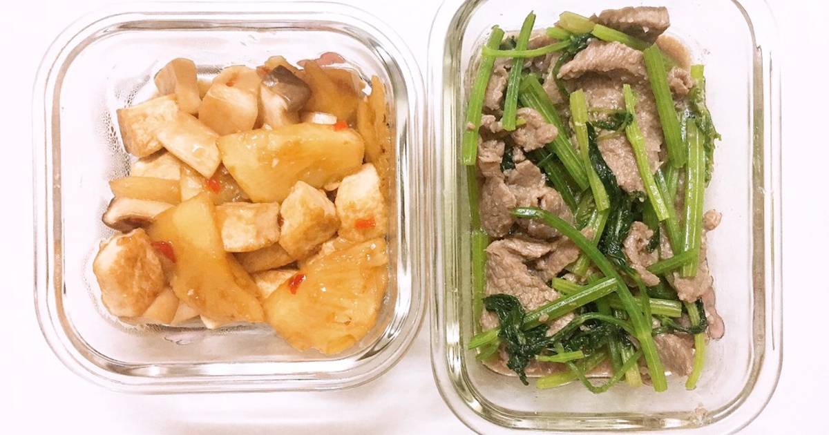 Đậu hũ xào thơm nấm & bò xào cần