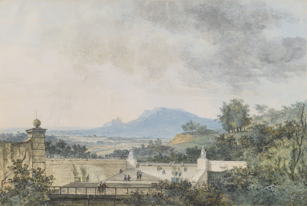 Panoramic View across a Terraced Park 1780 1790