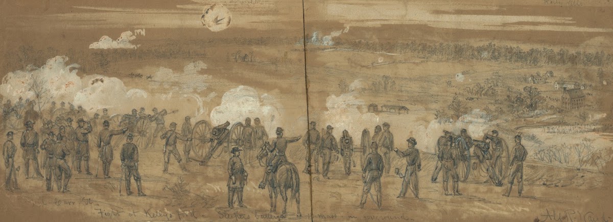 Fight at Kellys Ford Sleepers battery 1863