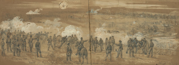 Fight at Kellys Ford Sleepers battery 1863
