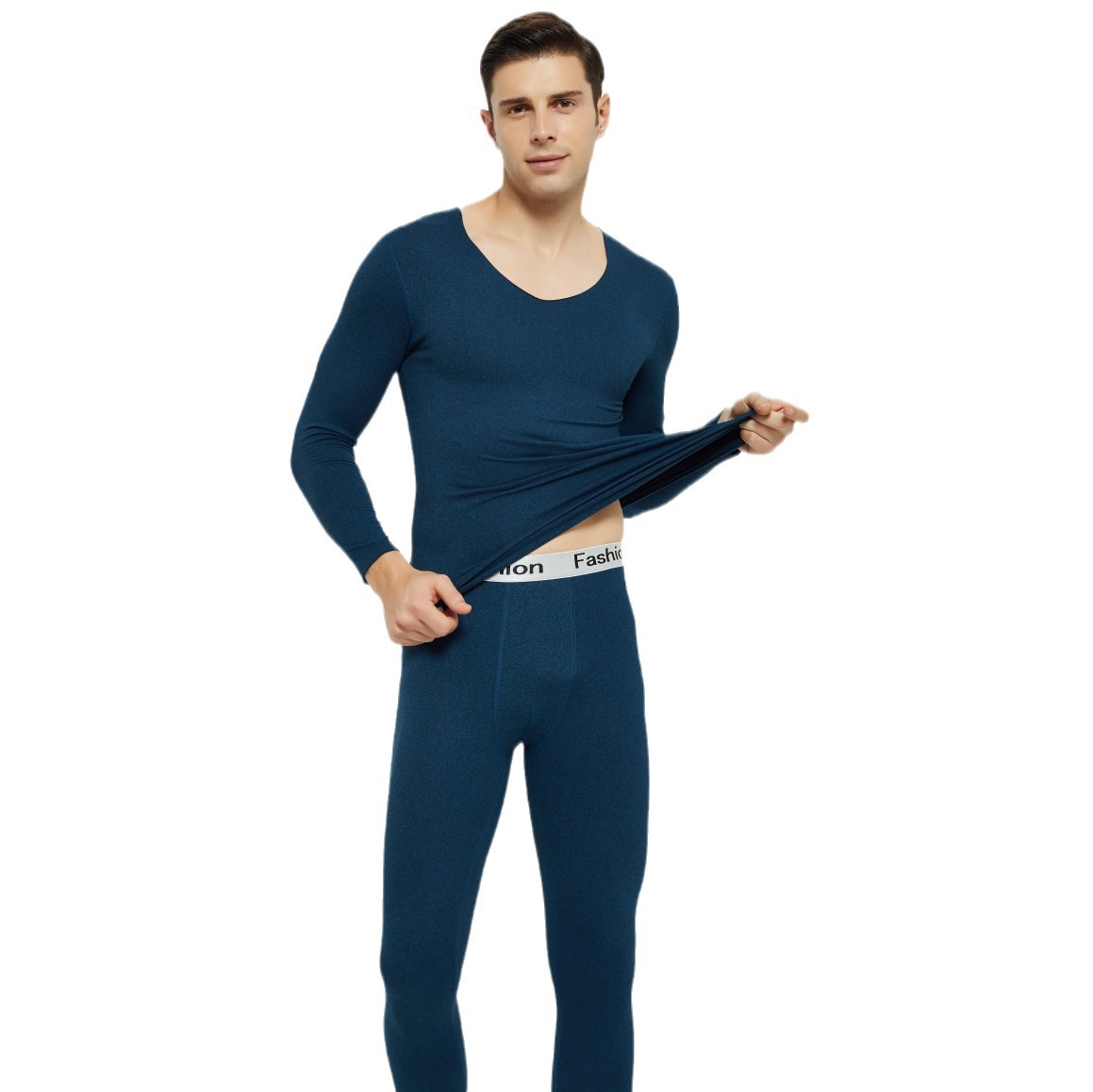 Men's Thermal Set, V-Neck, Brushed, Seamless
