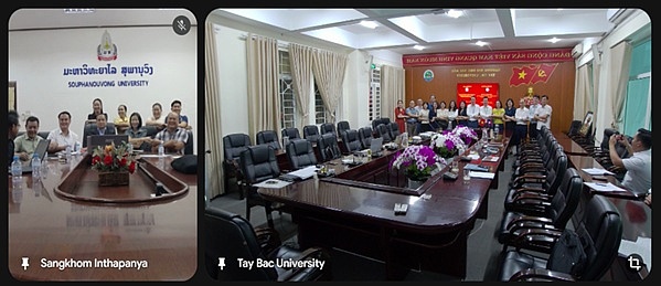Trường Đại học Tây Bắc tổ chức họp trực tuyến, thống nhất nội dung hợp tác với Đại học Souphanouvong (Nước CHDCND Lào)