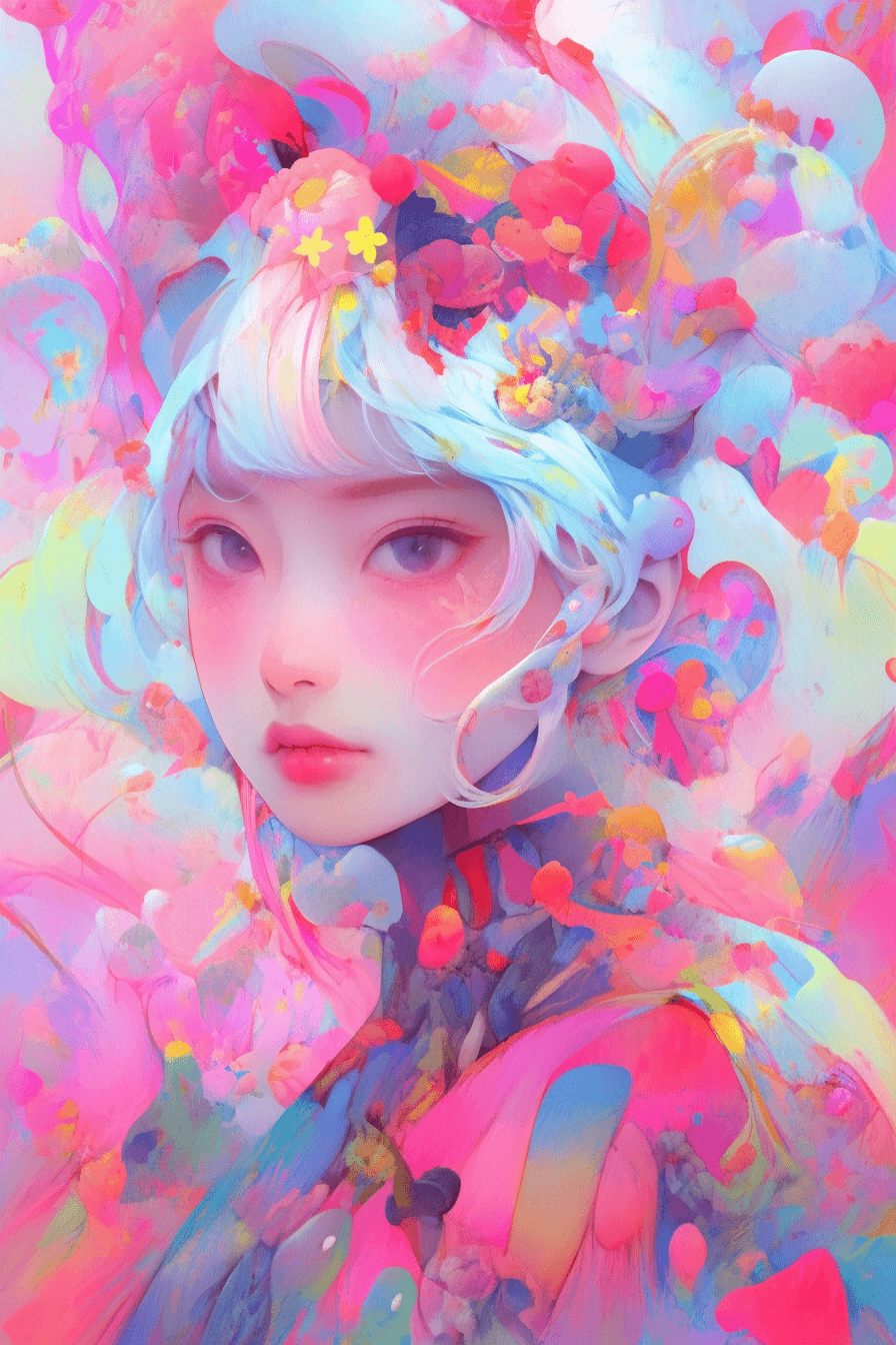 Un pintor vibrante que crea un